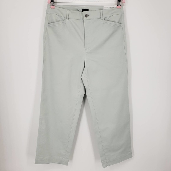 Ann Taylor Straight Leg Pants 8 Cropped High Rise Waist Seafoam Green NWT - Picture 1 of 11